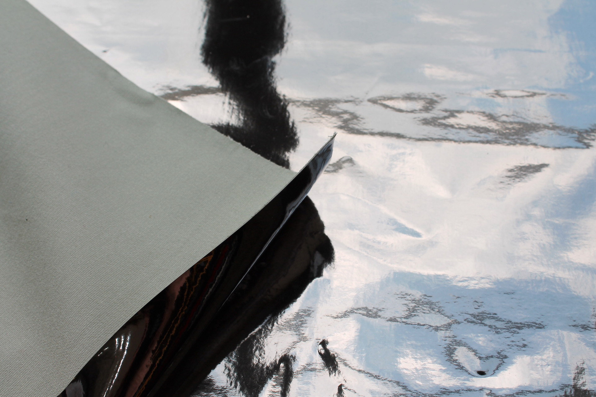 Mirror Finish Leatherette - Gunmetal fabric, image 5 of 5