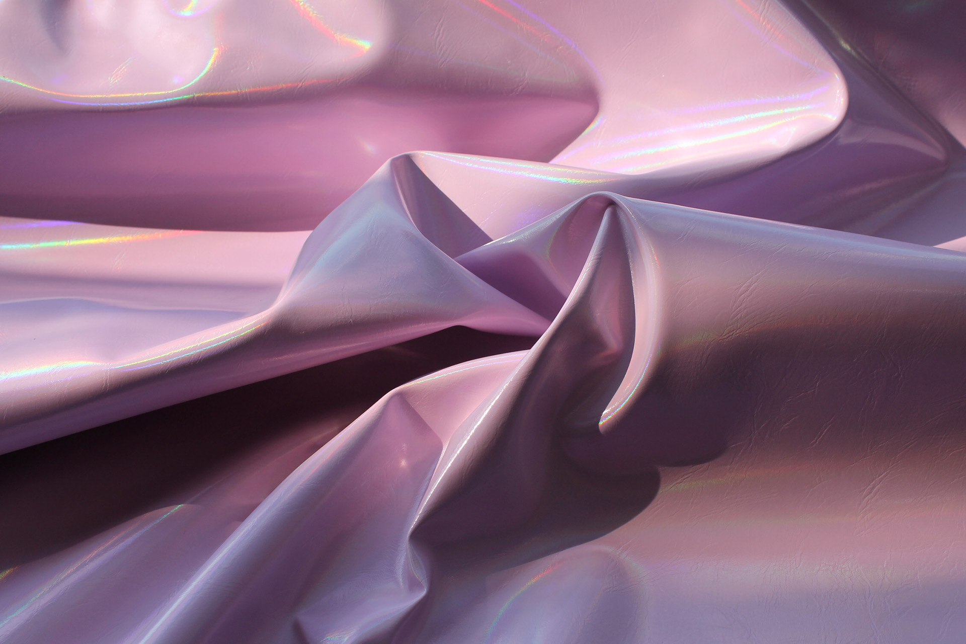 Pale Pink Holographic Glossy Leatherette fabric, image 2 of 5