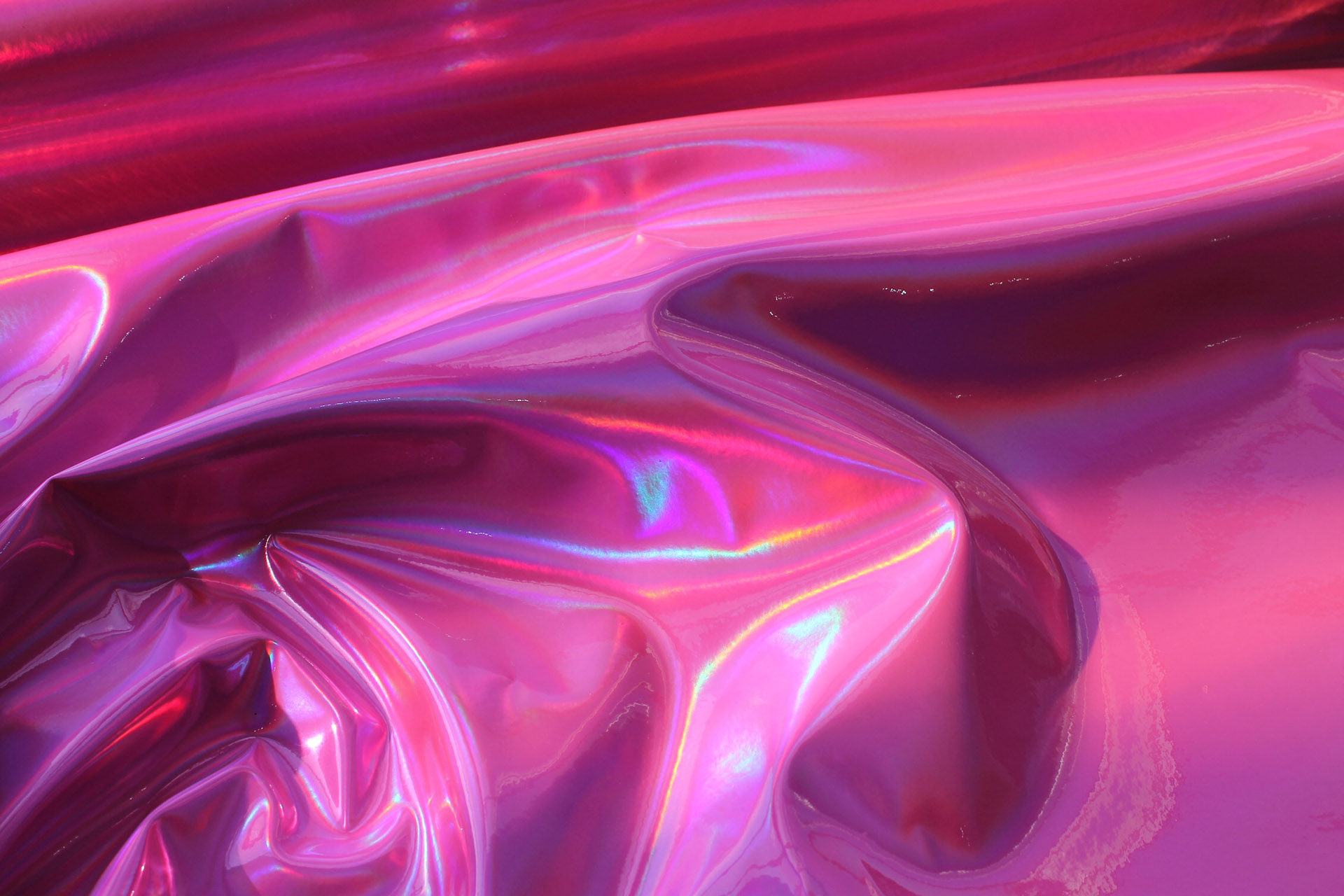 Pink Iridescent Holographic Glossy PVC / Leatherette fabric, image 3 of 4