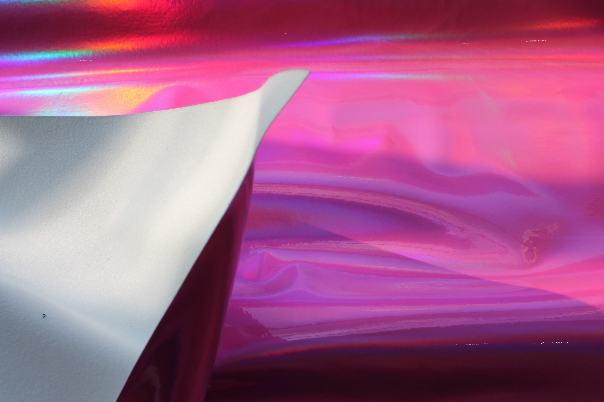 Pink Iridescent Holographic Glossy PVC / Leatherette fabric, image 4 of 4