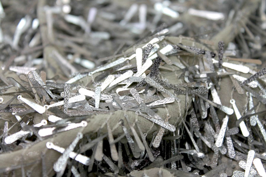 Silver Teardrop Sequin On Silk Georgette fabric