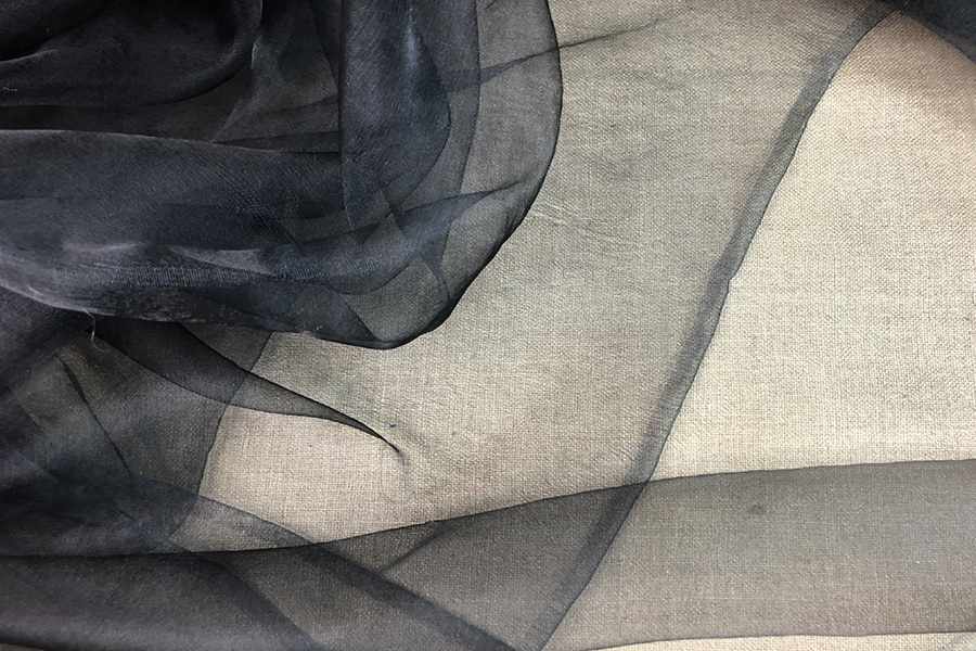 Sheer Silk Gauze - Black fabric, image 2 of 11