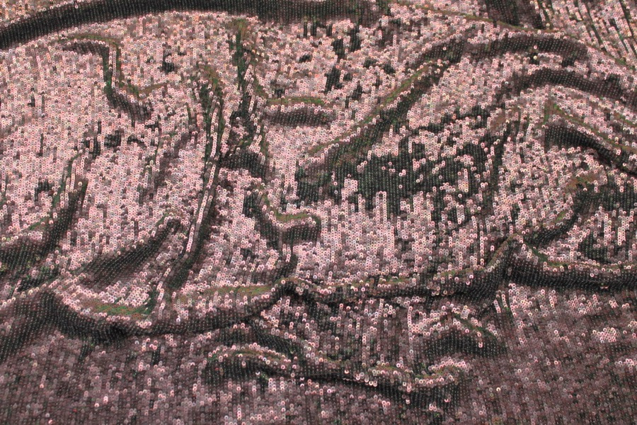 Overlapping Micro Sequin On Silk Chiffon - Iridescent Mauve fabric, image 4 of 6