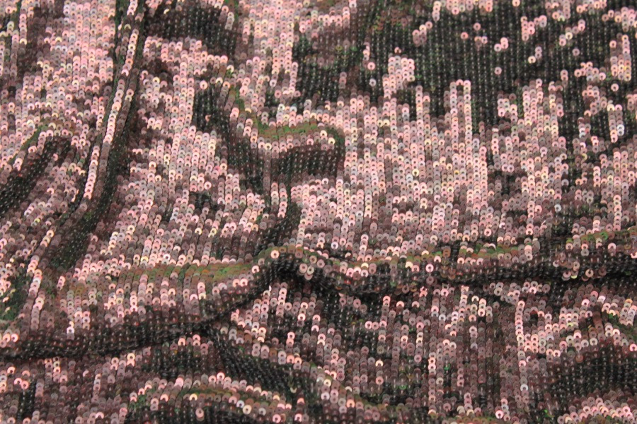 Overlapping Micro Sequin On Silk Chiffon - Iridescent Mauve fabric, image 6 of 6