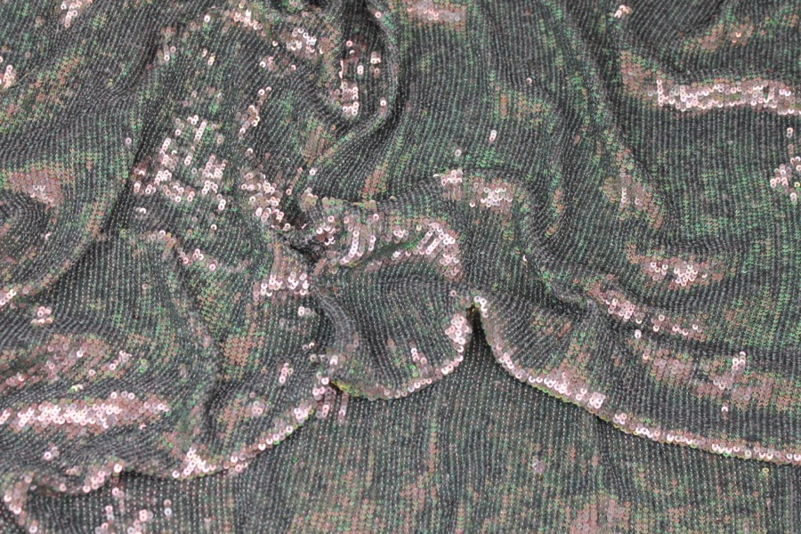 Overlapping Micro Sequin On Silk Chiffon - Iridescent Mauve fabric, image 3 of 6