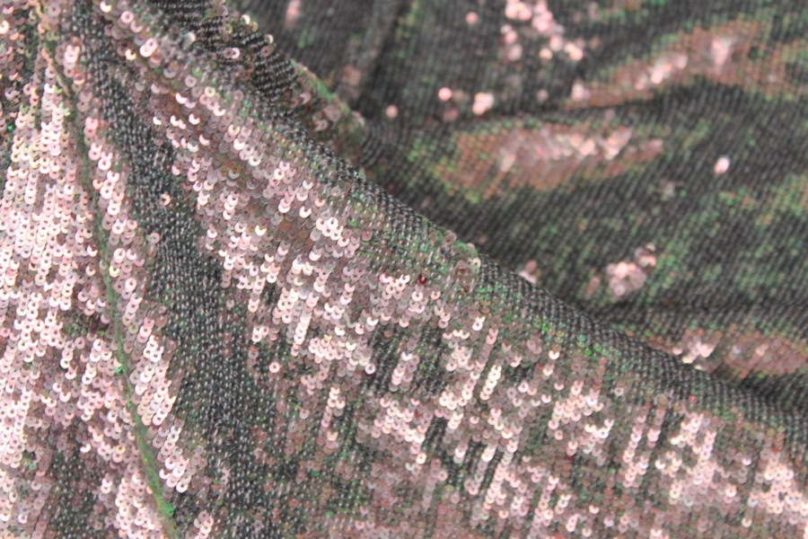 Overlapping Micro Sequin On Silk Chiffon - Iridescent Mauve fabric, image 2 of 6