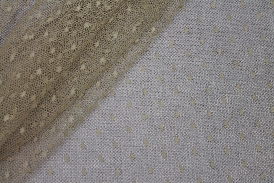 Spot / Dot Tulle - Sandy Gold fabric, image 3 of 5