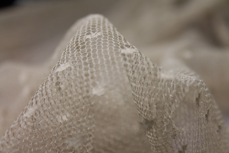 Spot / Dot Tulle - Sandy Gold fabric, image 4 of 5