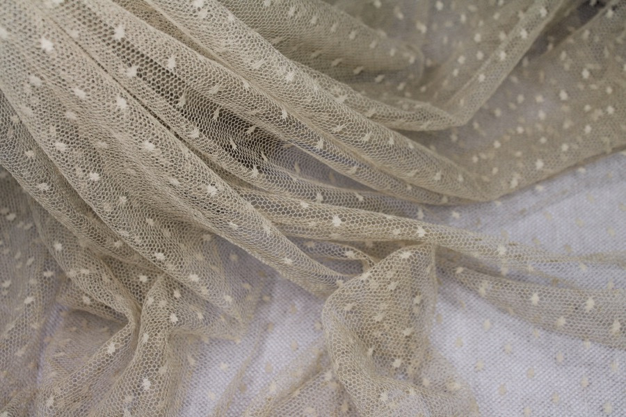 Spot / Dot Tulle - Sandy Gold fabric, image 5 of 5