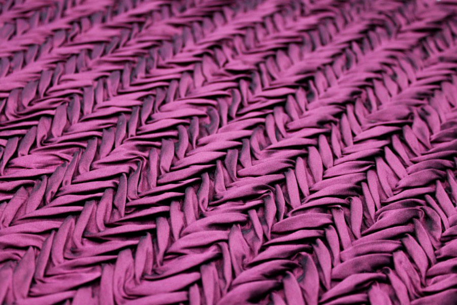 Pleated Poly Dupion - Maroon fabric, image 5 of 7