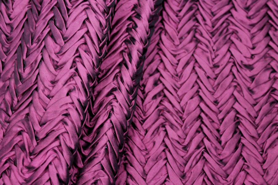 Pleated Poly Dupion - Maroon fabric, image 3 of 7