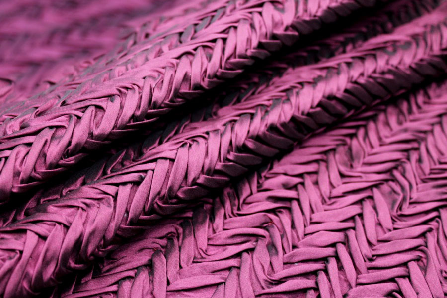 Pleated Poly Dupion - Maroon fabric, image 6 of 7