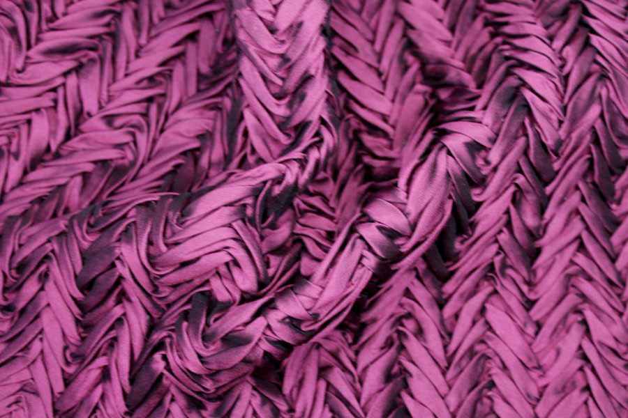 Pleated Poly Dupion - Maroon fabric