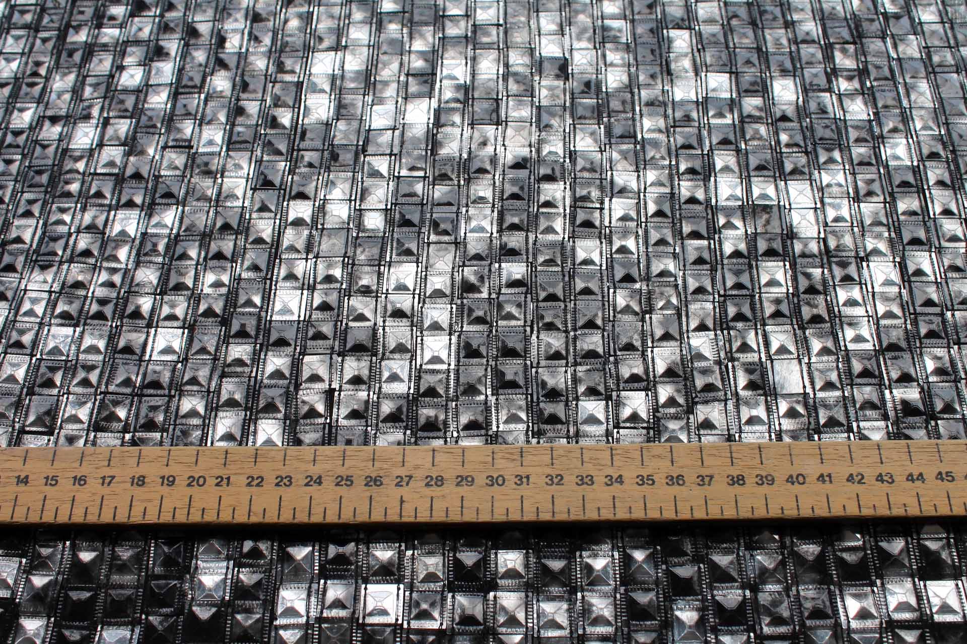 Tarnished Stud Sequin on Silk Chiffon - Gunmetal fabric, image 2 of 6