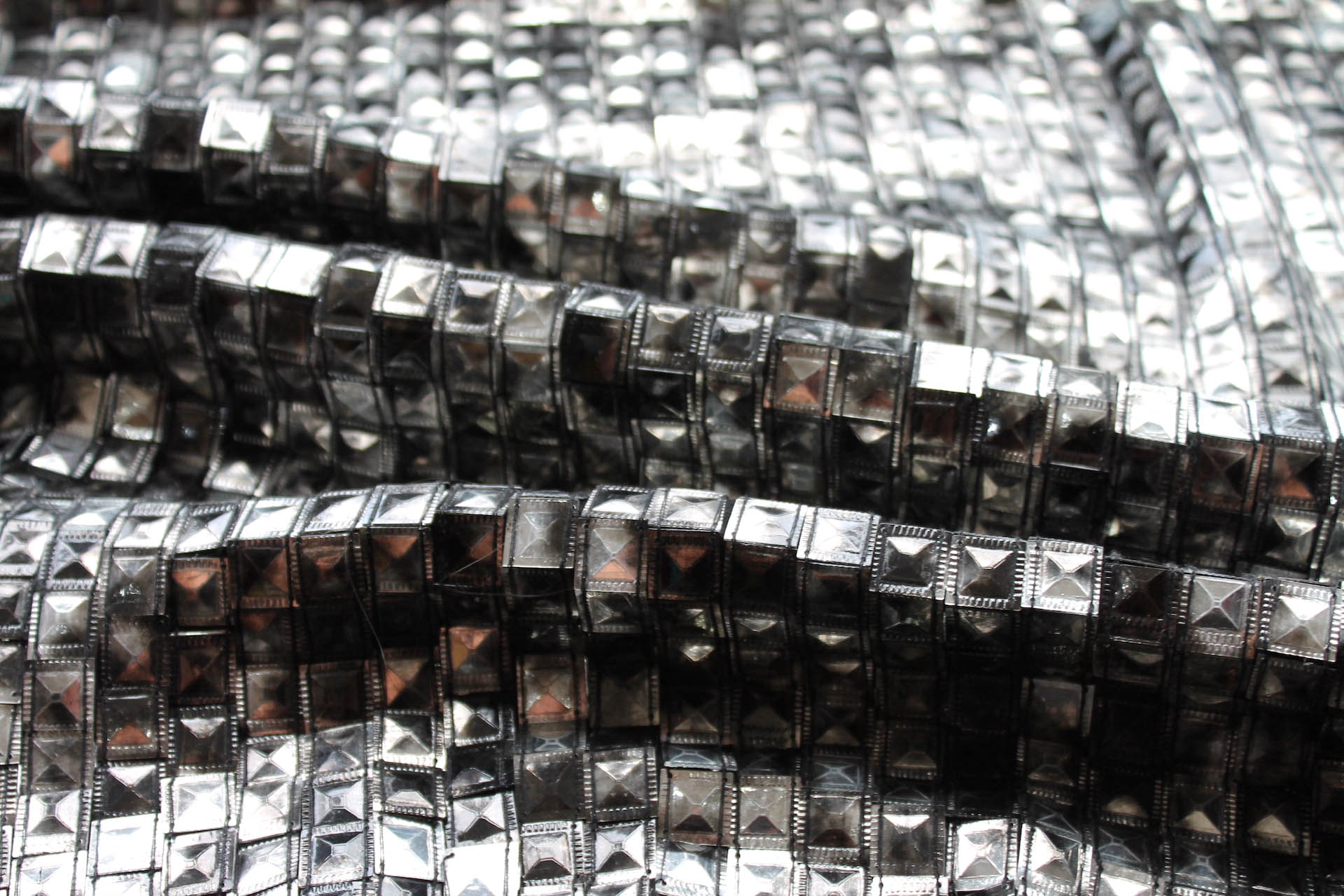 Tarnished Stud Sequin on Silk Chiffon - Gunmetal fabric, image 3 of 6
