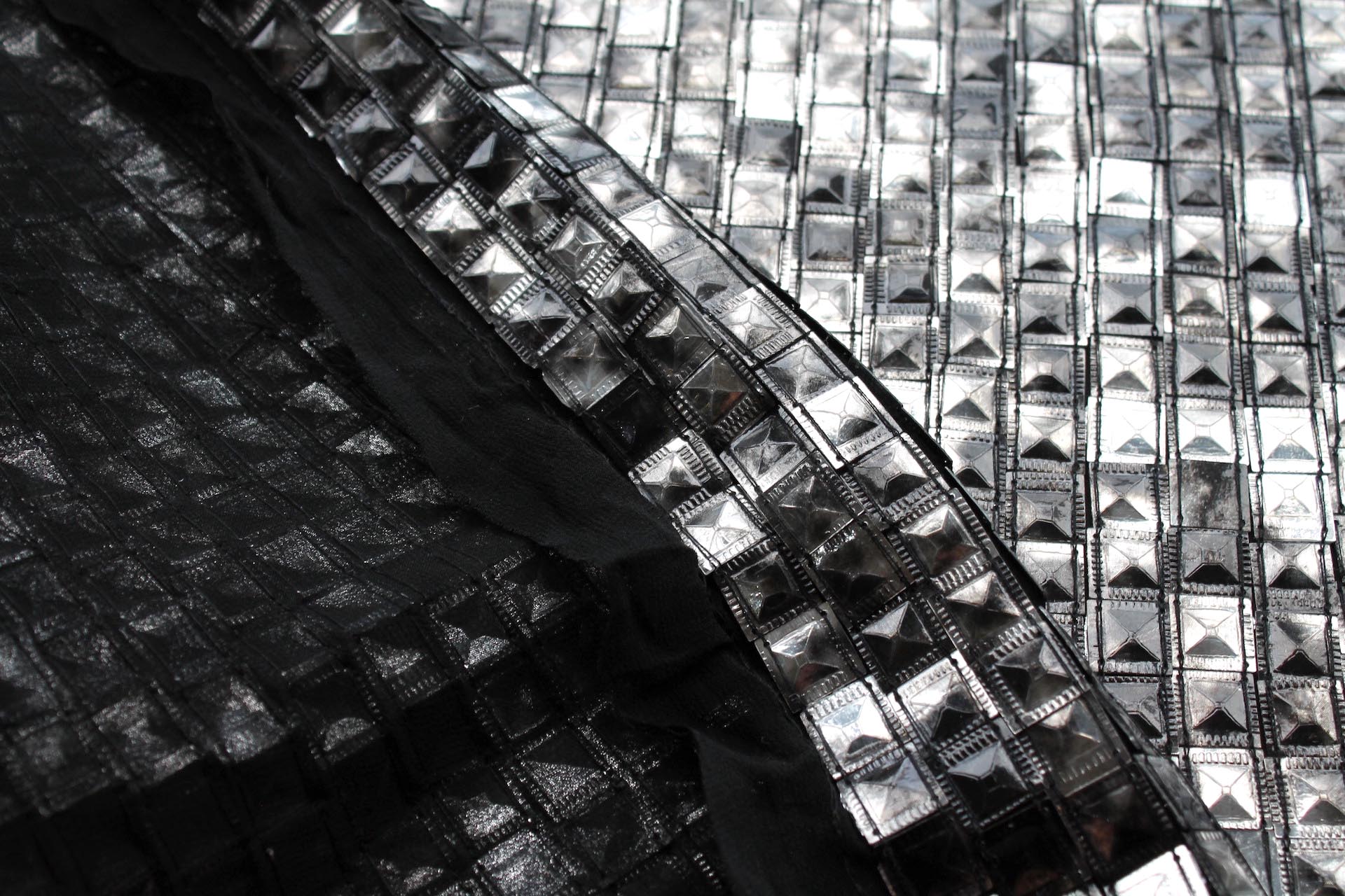 Tarnished Stud Sequin on Silk Chiffon - Gunmetal fabric, image 4 of 6
