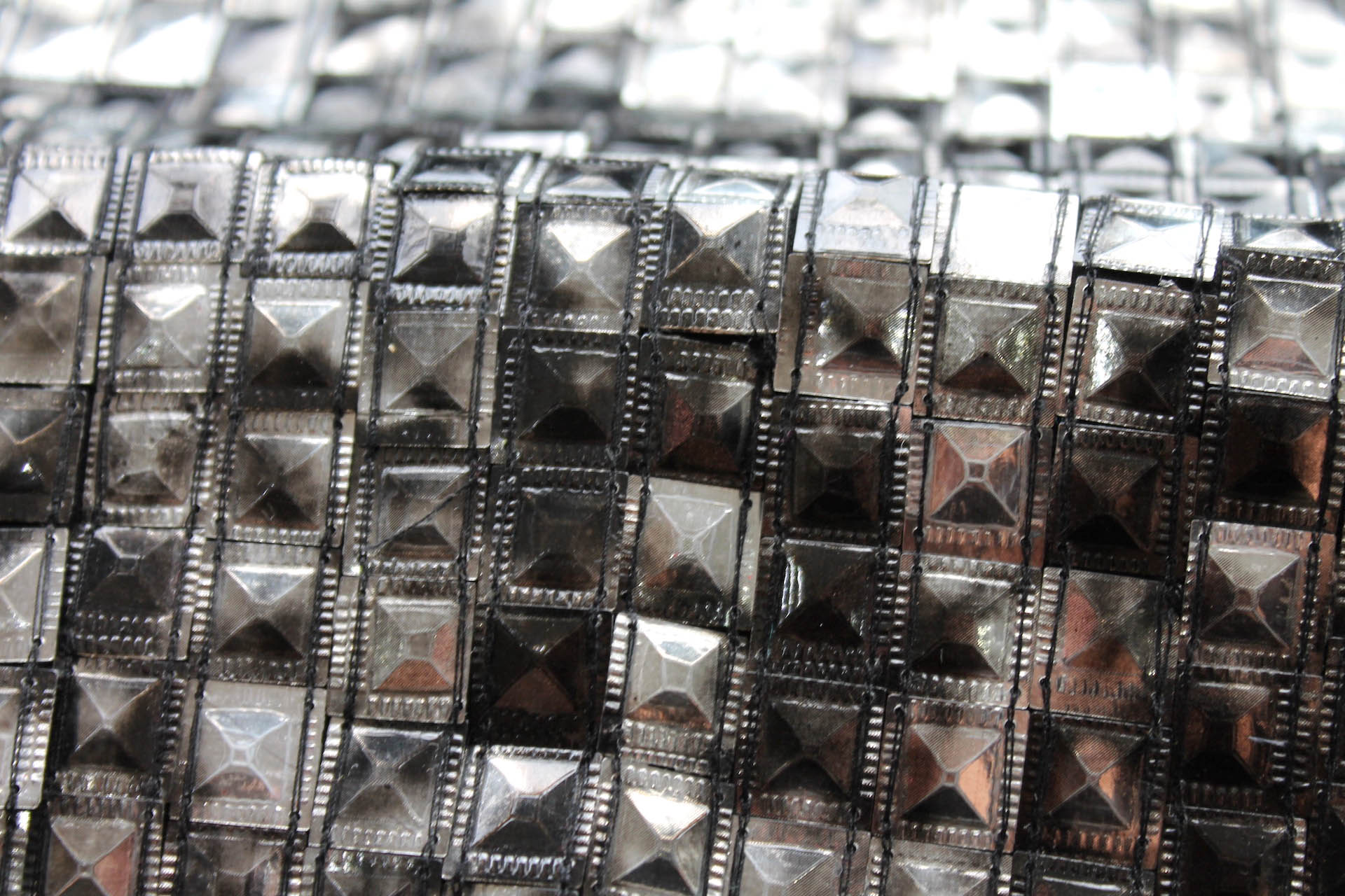Tarnished Stud Sequin on Silk Chiffon - Gunmetal fabric, image 6 of 6