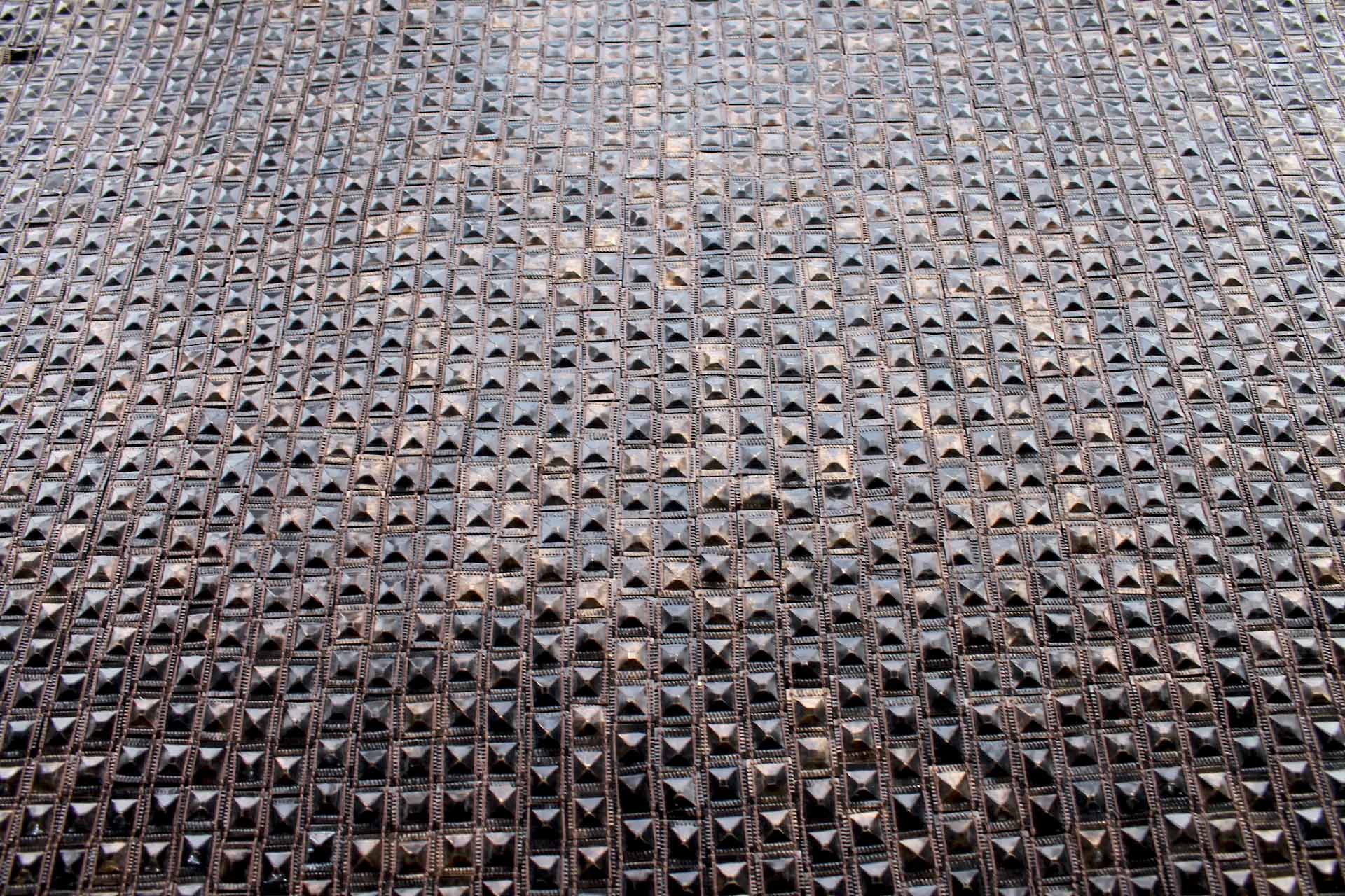 Tarnished Stud Sequin on Silk Chiffon - Brass fabric, image 3 of 5