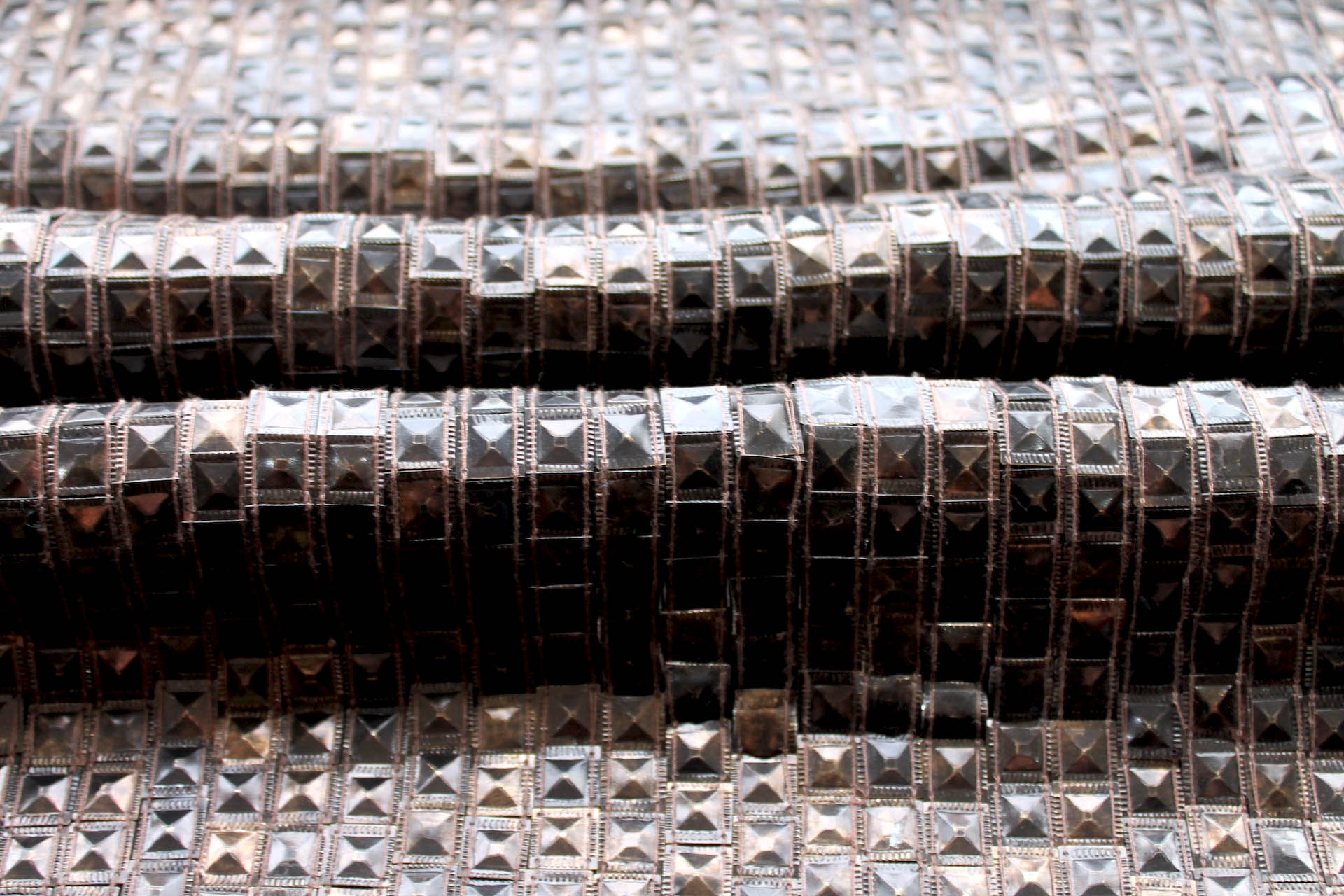 Tarnished Stud Sequin on Silk Chiffon - Brass fabric, image 4 of 5