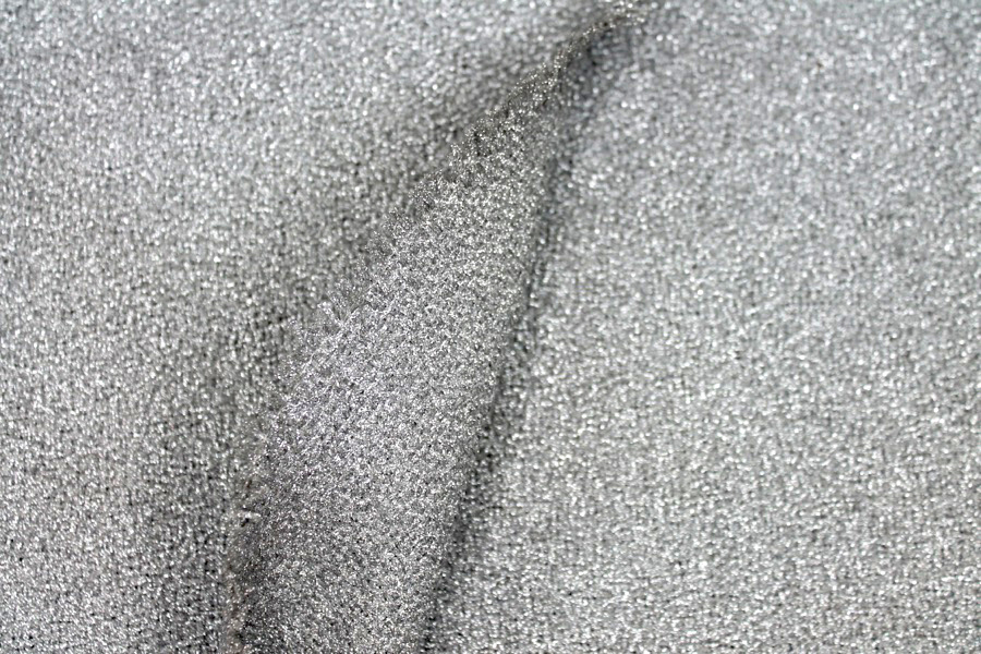 Silver Lurex Basket Weave fabric, image 2 of 6