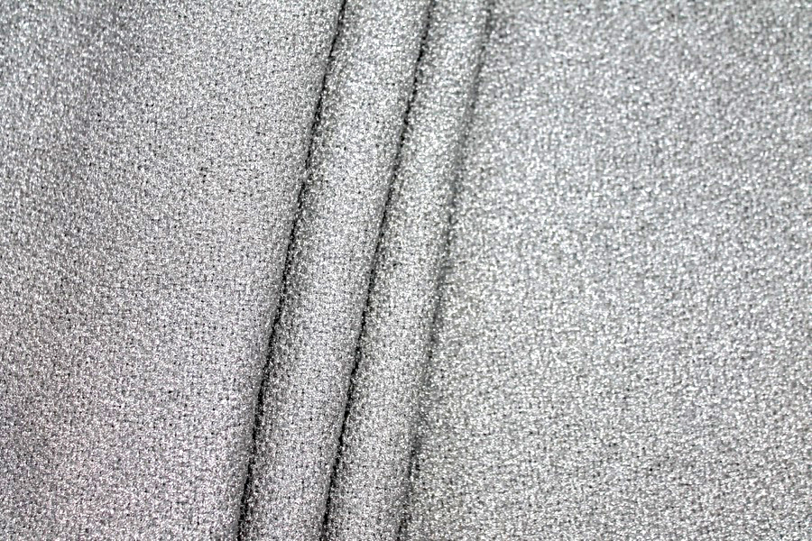 Silver Lurex Basket Weave fabric, image 3 of 6