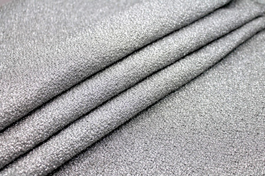 Silver Lurex Basket Weave fabric, image 6 of 6