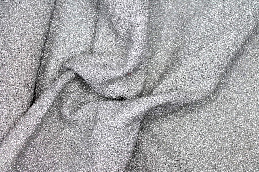 Silver Lurex Basket Weave fabric, image 5 of 6