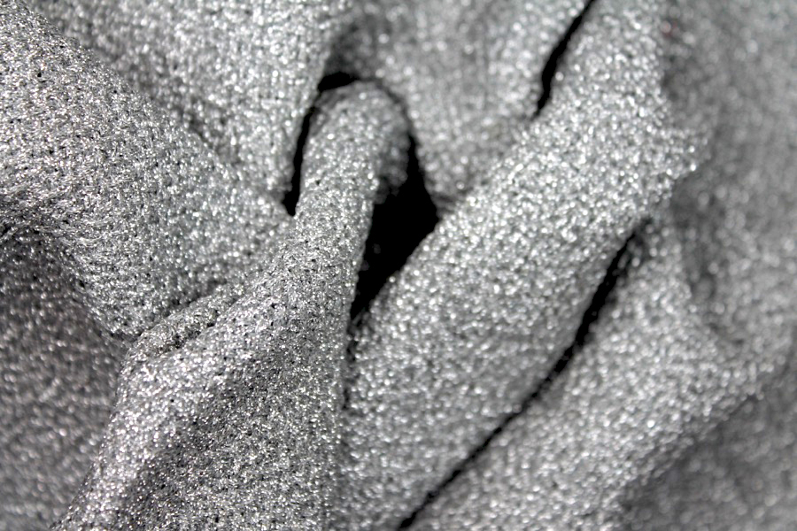 Silver Lurex Basket Weave fabric, image 4 of 6