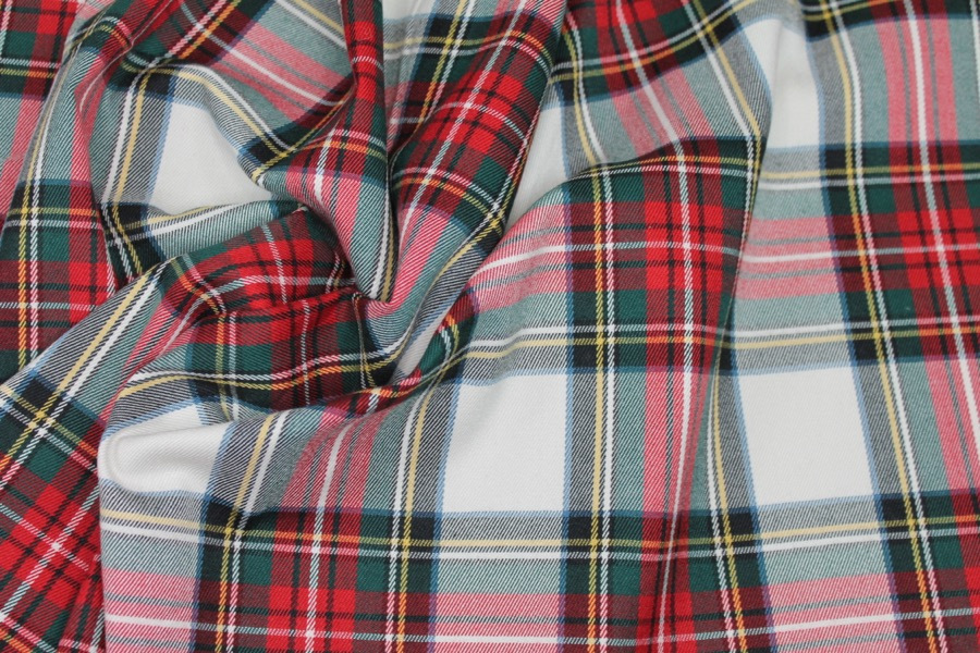 Stretch Tartan - Ivory, Multi fabric, image 5 of 8