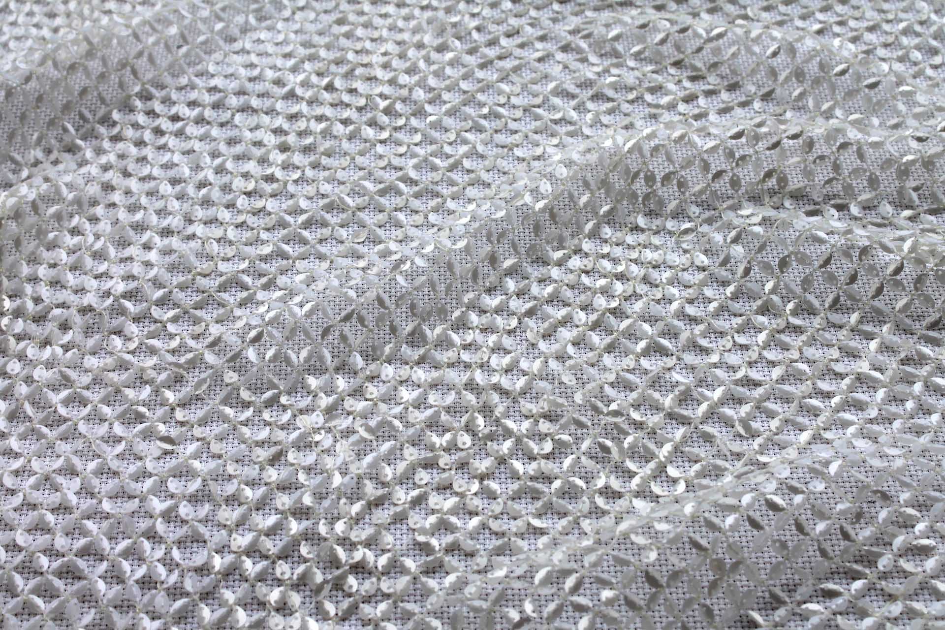 Sequinned Fishnet - Ivory fabric, image 3 of 6
