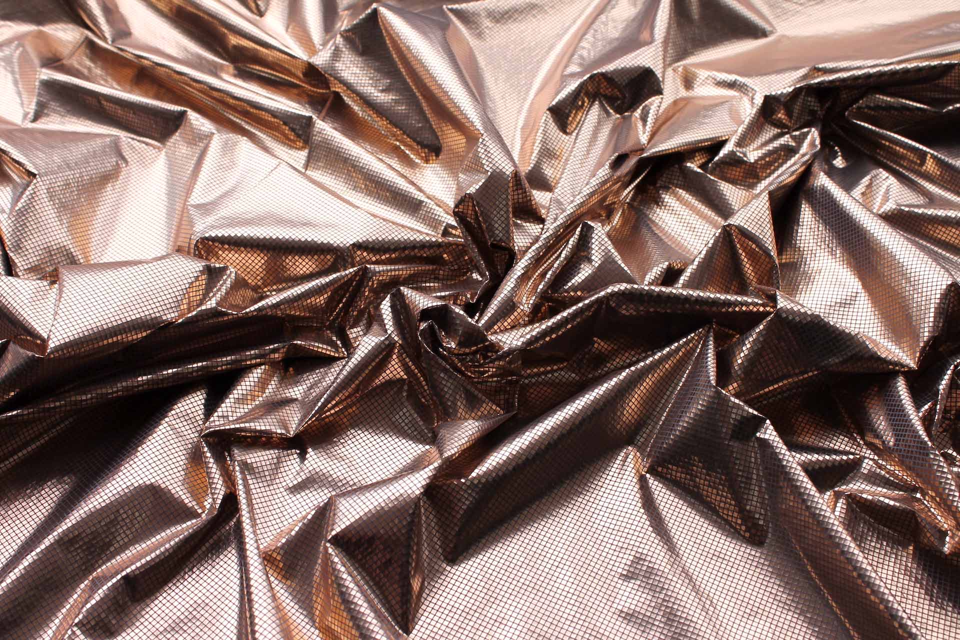 Foil Printed Polyamide - Copper Gold fabric, image 2 of 6