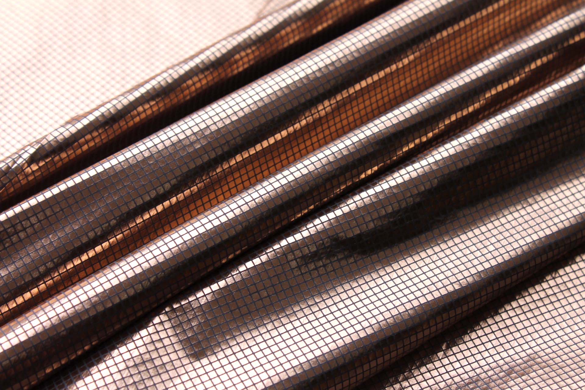 Foil Printed Polyamide - Copper Gold fabric, image 3 of 6