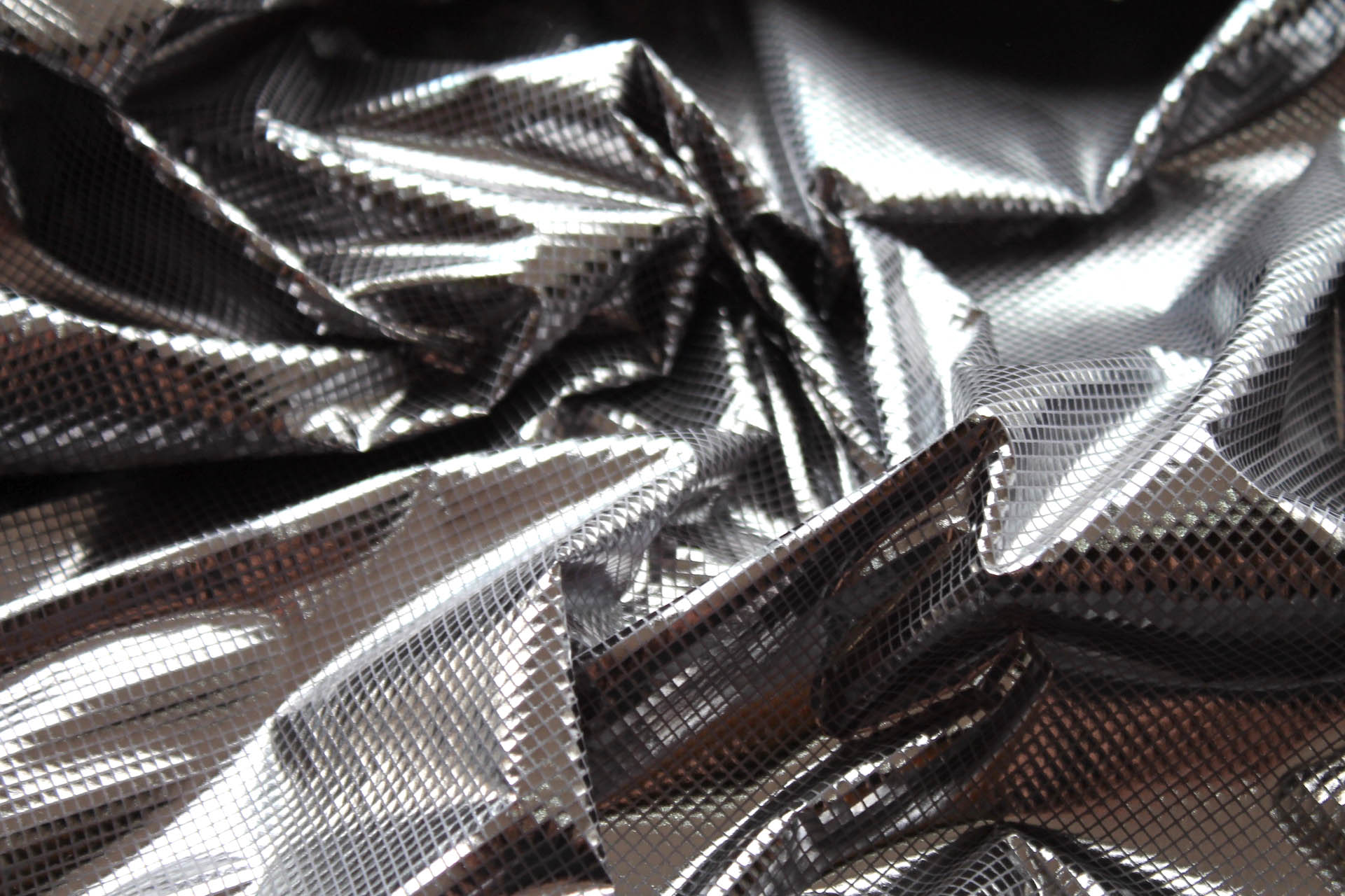 Foil Printed Polyamide - Gunmetal fabric