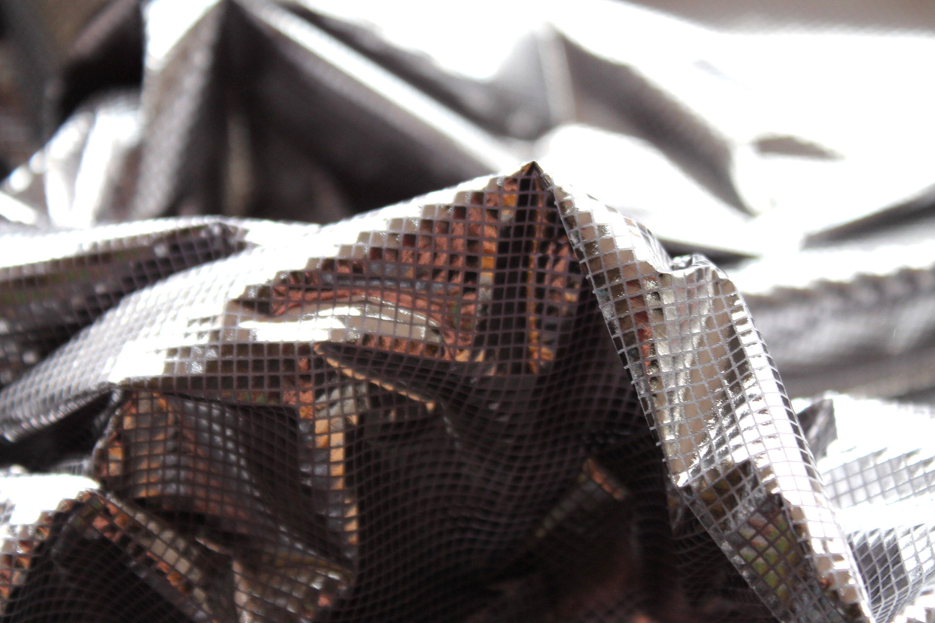 Foil Printed Polyamide - Gunmetal fabric, image 4 of 6