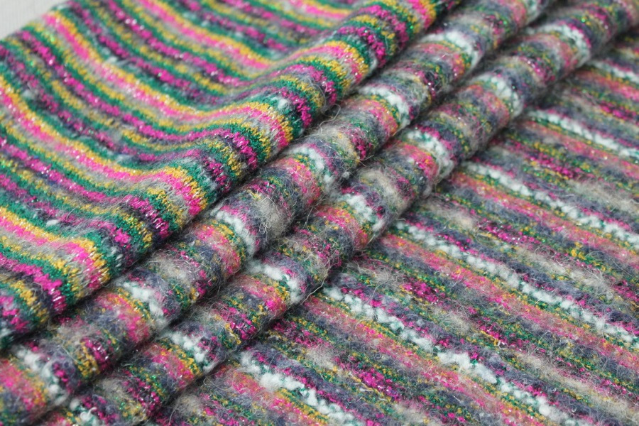 Multi Colour Stripe Knit w/Lurex fabric