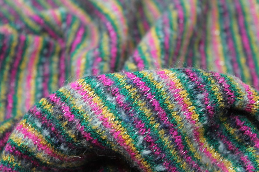 Multi Colour Stripe Knit w/Lurex - 0.3m Piece fabric, image 7 of 7