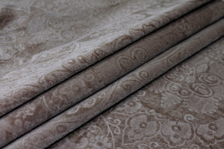 Embossed Cotton Velvet - Mink fabric