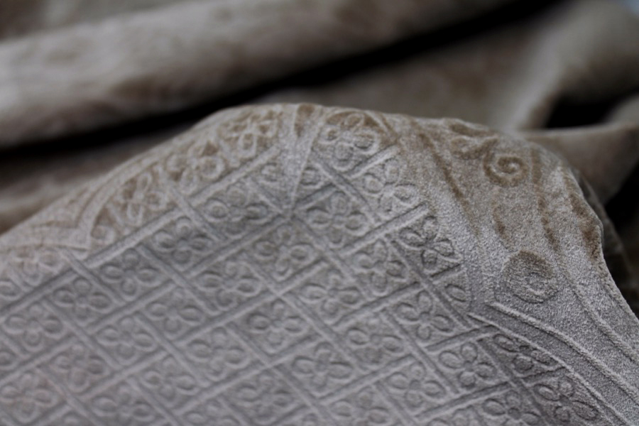 Embossed Cotton Velvet - Mink fabric, image 3 of 5