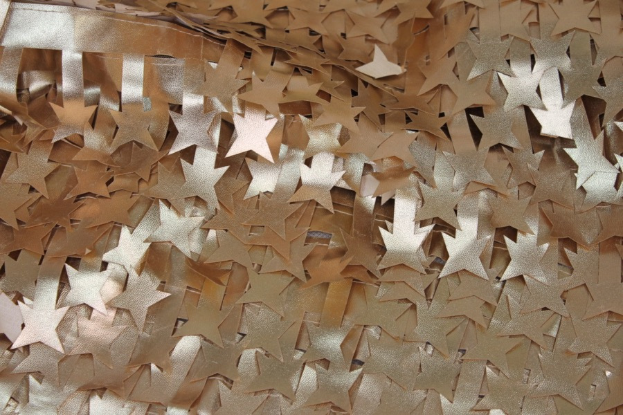 Gold Leatherette Stars on Tulle fabric, image 4 of 7