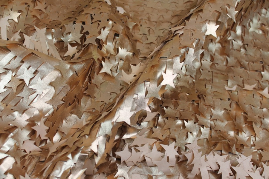 Gold Leatherette Stars on Tulle fabric, image 5 of 7