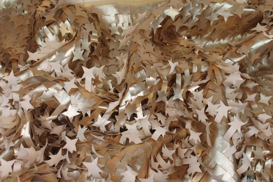 Gold Leatherette Stars on Tulle fabric, image 7 of 7