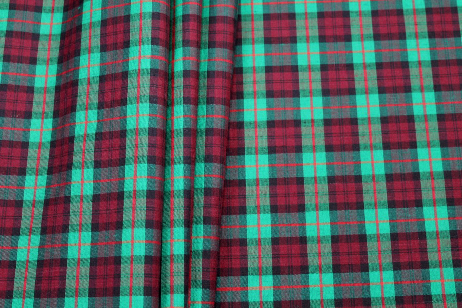 Wool Tartan - Red, Green fabric, image 3 of 6