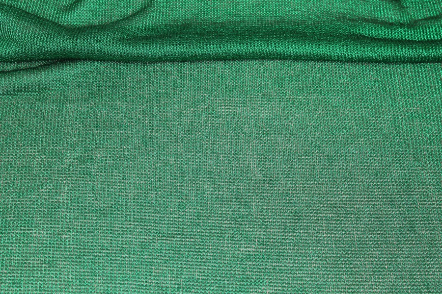 Fine Metallic Thread Knit - Green fabric, image 2 of 6