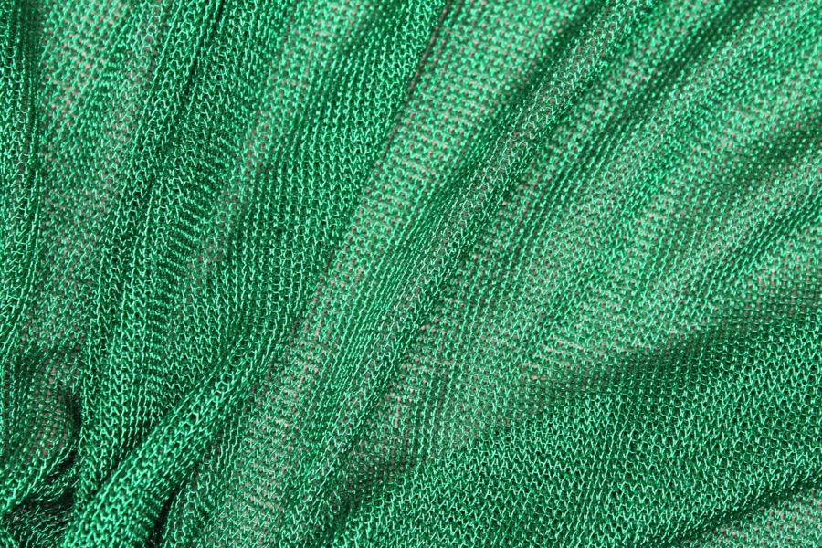 Fine Metallic Thread Knit - Green fabric, image 3 of 6
