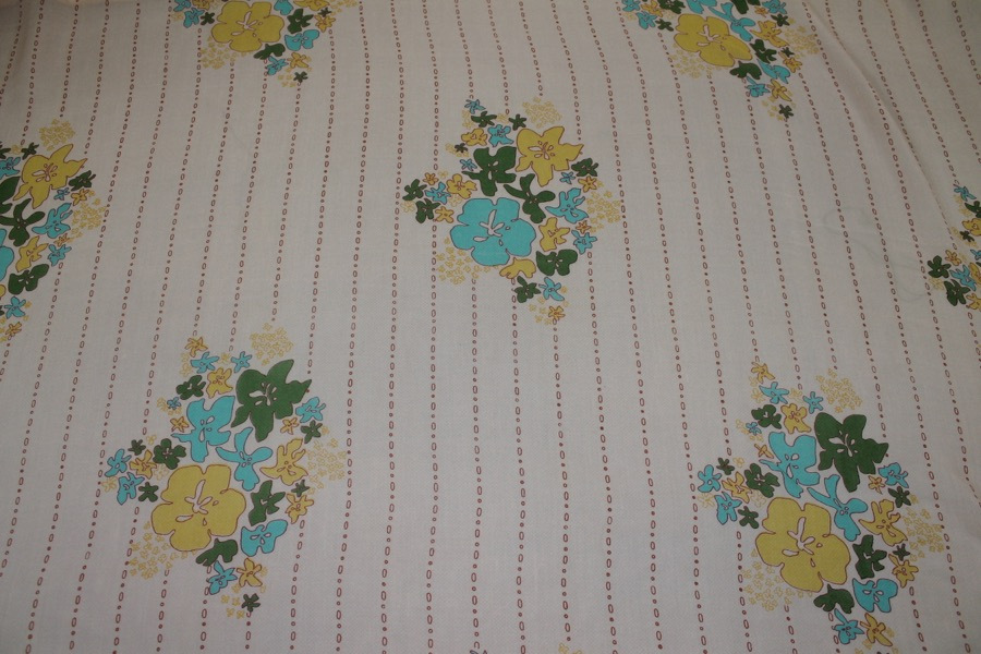 Floral Printed Silk Chiffon - Multi Colour on Peach fabric, image 3 of 6