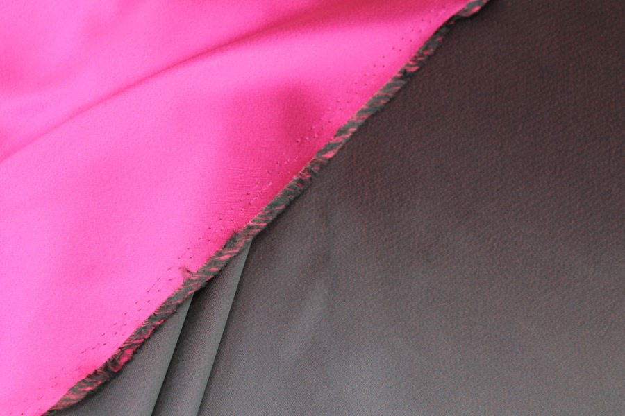 Double Sided Satin - Navy Blue / Magenta fabric, image 5 of 10