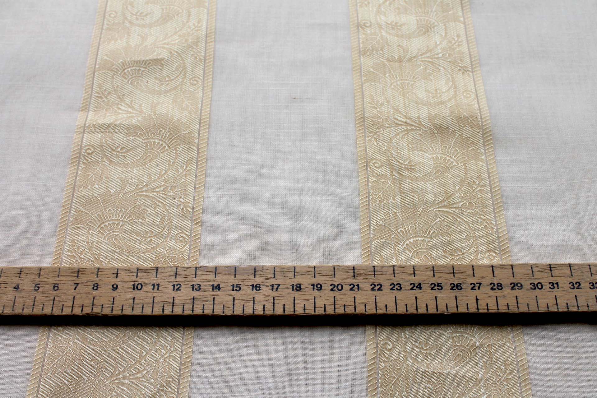 Jacquard Striped Silk Organza - Gold and Pale Gold fabric, image 4 of 5