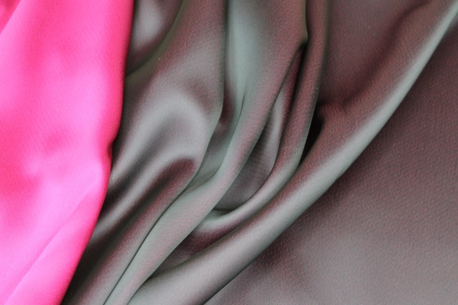 Double Sided Satin - Navy Blue / Magenta fabric, image 7 of 10