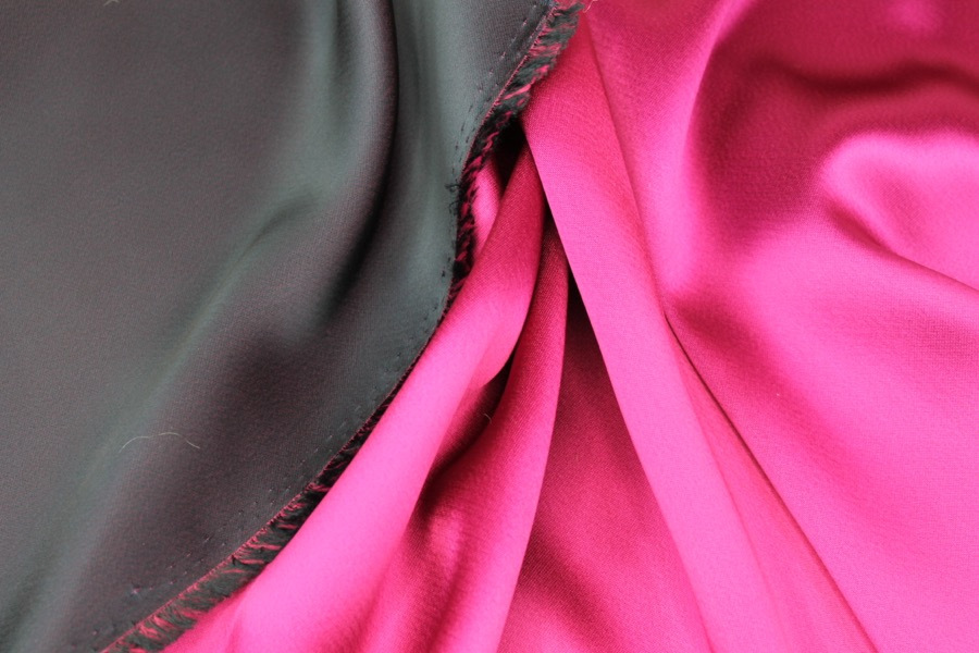 Double Sided Satin - Navy Blue / Magenta fabric, image 9 of 10