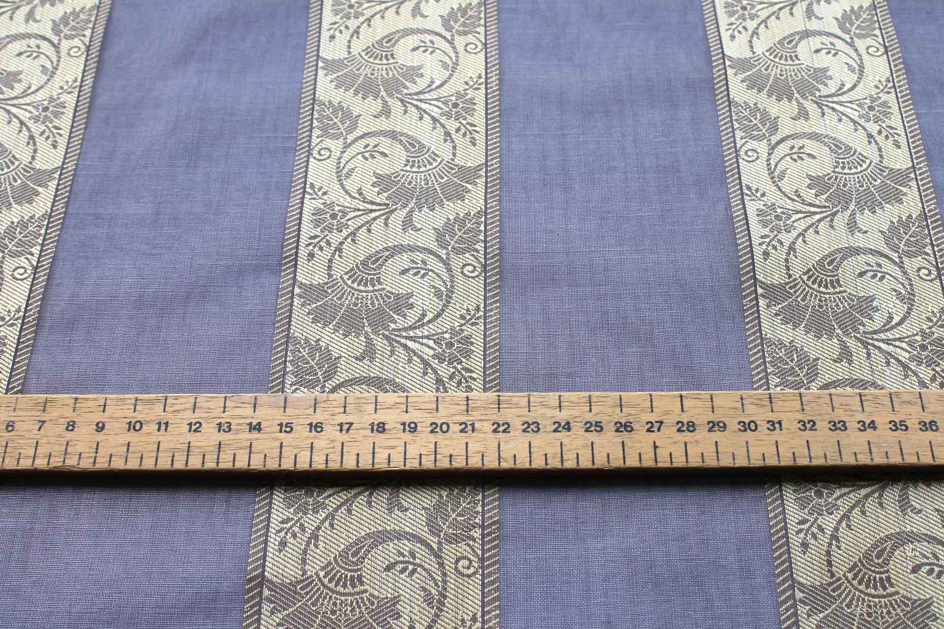 Jacquard Striped Silk Organza - Dark Navy and Gold fabric, image 4 of 5